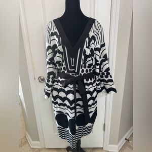 Eloquii Monochrome Long Sleeve Dress